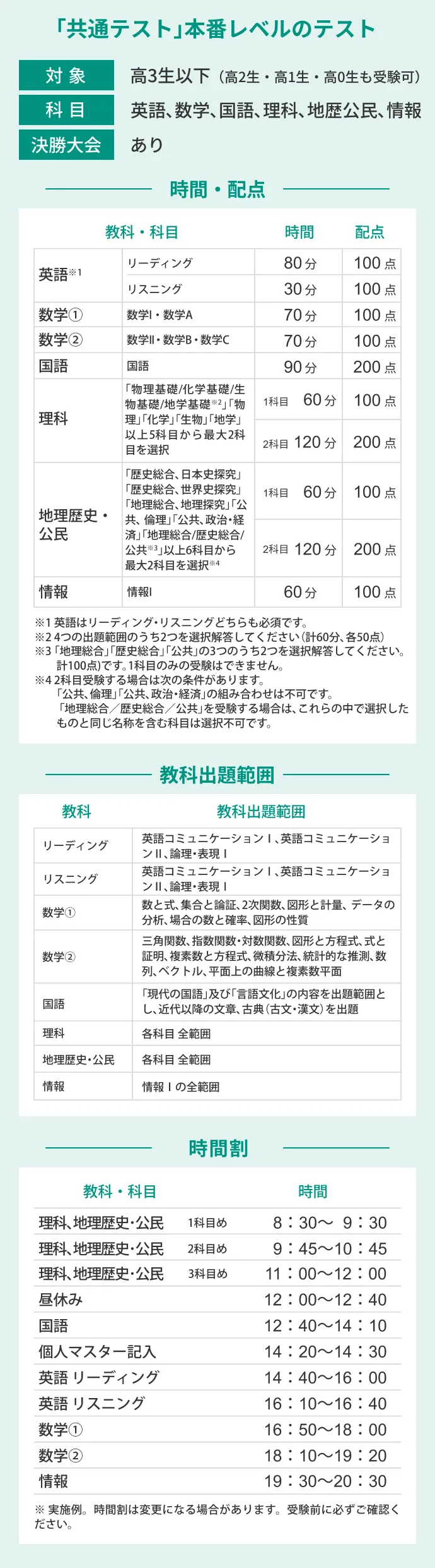 全学年統一の概要